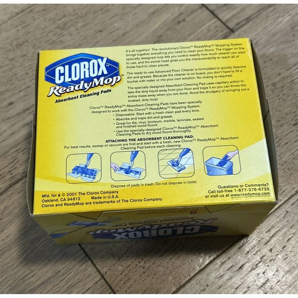 Clorox ReadyMop‎ 8 Refill Pads Absorbent Mopping Pads 8.5x10.5
